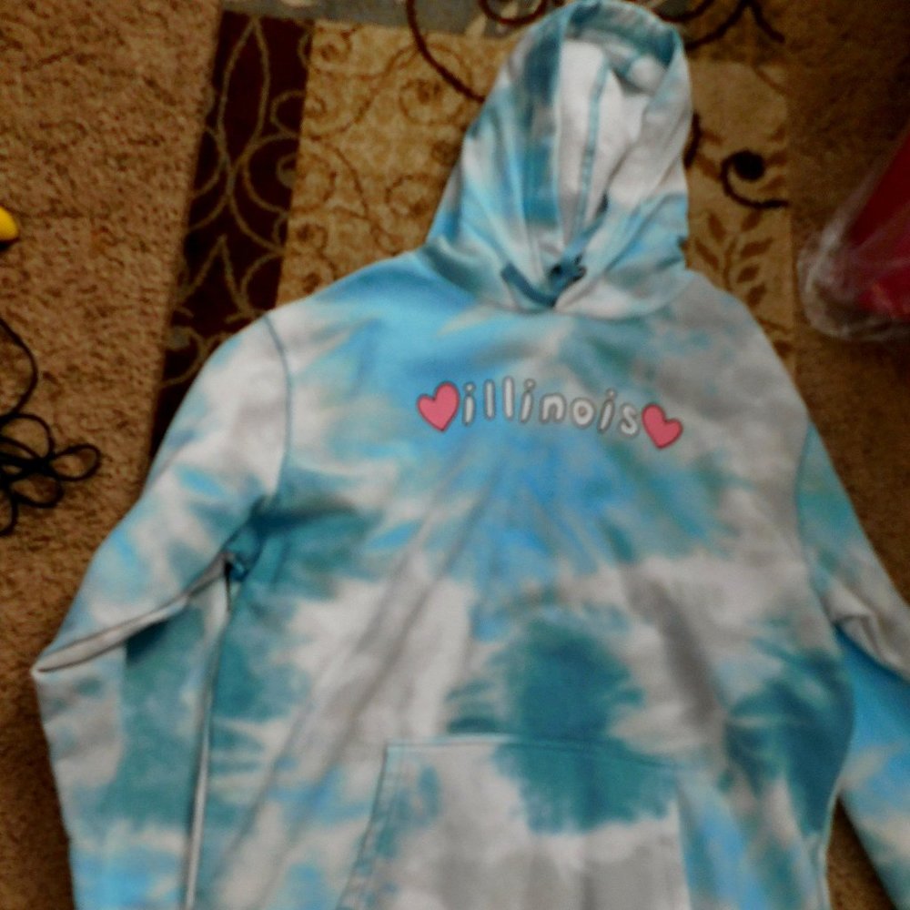 Creative Apparel XL Blue Tie Dye Illinois Sweatshirt